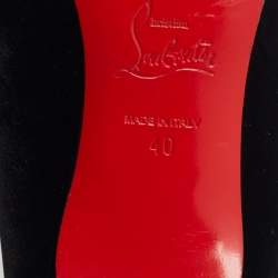 مملوكة مسبقًا Christian Louboutin Black Velvet Kitten Heel Pumps Size 40