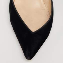 مملوكة مسبقًا Christian Louboutin Black Velvet Kitten Heel Pumps Size 40
