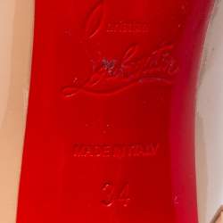 Pre Owned Christian Louboutin Beige Patent Leather Pigalle Pumps Size 34