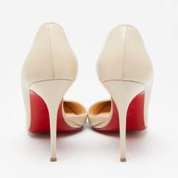 مملوكة مسبقًا Christian Louboutin Cream Leather Iriza Pumps Size 39.5