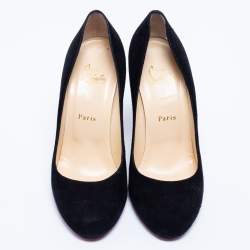 مملوكة مسبقًا Christian Louboutin Black Suede Ron Ron Pumps Size 39