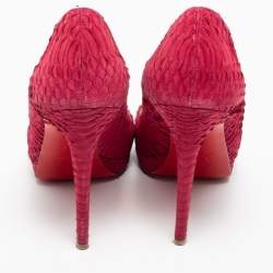 Christian Louboutin Dark Pink Python Leather Yolanda Pumps Size 39