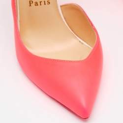 Christian Louboutin Neon Pink Leather Dalida D'orsay Pumps Size 35