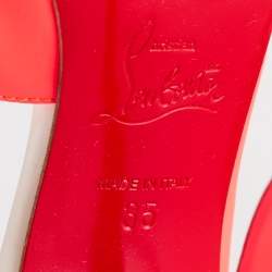 Christian Louboutin Neon Pink Leather Dalida D'orsay Pumps Size 35