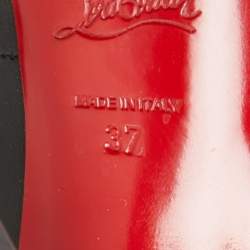 مملوكة مسبقًا حذاء كعب عالي كريستيان لوبوتان فري برايف جلد أسود بمقدمة مفتوحة مقاس 37