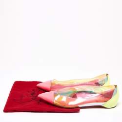 Pre Owned Christian Louboutin Multicolor Patent Leather and PVC Riviera Ballet Flats Size 40