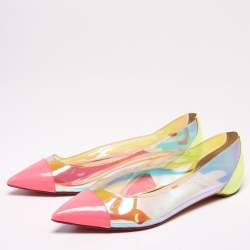Pre Owned Christian Louboutin Multicolor Patent Leather and PVC Riviera Ballet Flats Size 40
