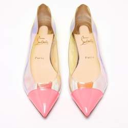 Pre Owned Christian Louboutin Multicolor Patent Leather and PVC Riviera Ballet Flats Size 40
