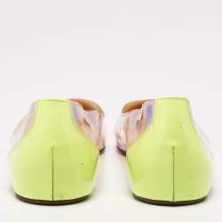 Pre Owned Christian Louboutin Multicolor Patent Leather and PVC Riviera Ballet Flats Size 40