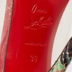 Christian Louboutin Multicolor Python Leather and PVC Djalouzi Metal Cap Pointed-Toe Pumps Size 39