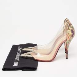 Christian Louboutin Multicolor Python Leather and PVC Djalouzi Metal Cap Pointed-Toe Pumps Size 39