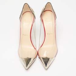 Christian Louboutin Multicolor Python Leather and PVC Djalouzi Metal Cap Pointed-Toe Pumps Size 39