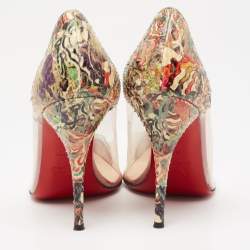 Christian Louboutin Multicolor Python Leather and PVC Djalouzi Metal Cap Pointed-Toe Pumps Size 39