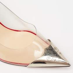 Christian Louboutin Multicolor Python Leather and PVC Djalouzi Metal Cap Pointed-Toe Pumps Size 39