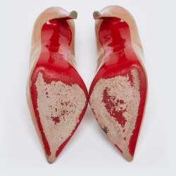 Christian Louboutin Beige Patent Leather Pigalle Pumps Size 38.5