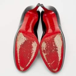 Pre Owned Christian Louboutin Black Patent Leather New Simple Platform Pumps Size 38.5