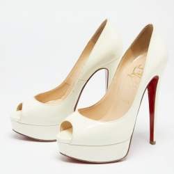 Louis Vuitton White Leather Bliss Multistrap Pumps Size 36.5 For