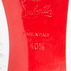 مملوكة مسبقًا Christian Louboutin White Leather Pigalle Spikes Pumps Size 40.5