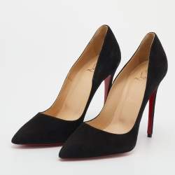 Pre Owned Christian Louboutin Black Suede So Kate Pointed Toe Pumps Size 39