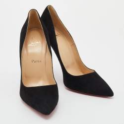 Pre Owned Christian Louboutin Black Suede So Kate Pointed Toe Pumps Size 39