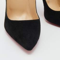 Pre Owned Christian Louboutin Black Suede So Kate Pointed Toe Pumps Size 39