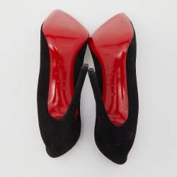 Pre Owned Christian Louboutin Black Suede So Kate Pointed Toe Pumps Size 39