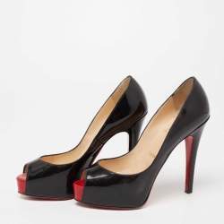 مملوكة مسبقًا Christian Louboutin Black Patent Leather Very Prive Pumps Size 35.5