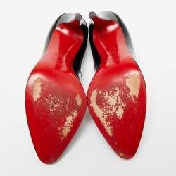 Pre Owned Christian Louboutin Black Leather Simple Pumps Size 41.5