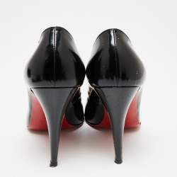 Pre Owned Christian Louboutin Black Leather Simple Pumps Size 41.5