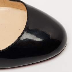 Pre Owned Christian Louboutin Black Patent Leather Simple Pumps Size 38.5