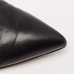 Christian Louboutin Black Leather Vicky Spike Booties Size 38