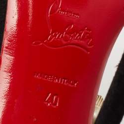 Christian Louboutin Black Suede Tudor Bal Ankle-Strap Sandals Size 40