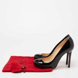 Pre Owned Christian Louboutin Black Patent Leather New Simple Pumps Size 38