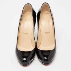 Pre Owned Christian Louboutin Black Patent Leather New Simple Pumps Size 38