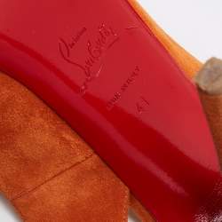 Christian Louboutin Orange Suede No Prive Slingback Pumps Size 41