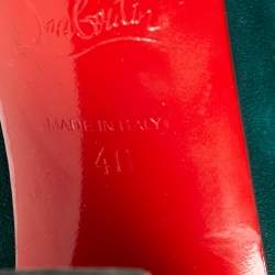 Pre Owned Christian Louboutin Green Suede Soval Ankle Strap Block Heel Pumps Size 40