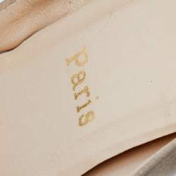 Christian Louboutin Beige Suede Very Prive Crystal Embellished Peep Toe Pumps Size 38.5