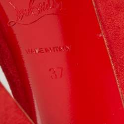 Pre Owned Christian Louboutin Red Suede Daffy Pumps Size 37