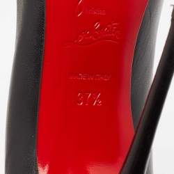 Pre Owned Christian Louboutin Black Leather Cabo Pumps Size 37.5