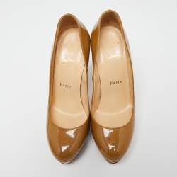 Christian Louboutin Beige Patent Leather Bianca Pumps Size 37