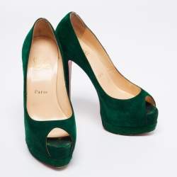 Christian Louboutin Green Suede Palais Royal Pumps Size 36