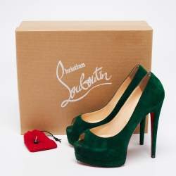 Christian Louboutin Green Suede Palais Royal Pumps Size 36