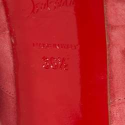 Pre Owned Christian Louboutin Pink Suede Miss Benin Knotted Slingback Sandals Size 36.5