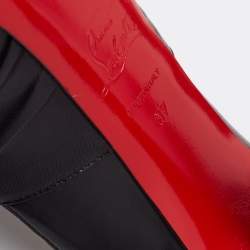 Christian Louboutin Black Leather Lady Gres Knotted 20th Anniversary Peep-Toe Platform Pumps Size 37