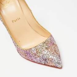 مملوكة مسبقًا Christian Louboutin Tri-Color Glitter So Kate Pumps Size 38.5