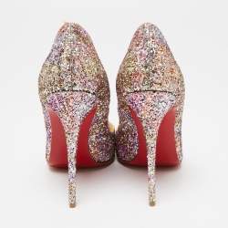 مملوكة مسبقًا Christian Louboutin Tri-Color Glitter So Kate Pumps Size 38.5