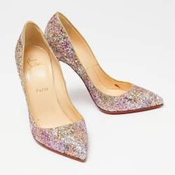 مملوكة مسبقًا Christian Louboutin Tri-Color Glitter So Kate Pumps Size 38.5