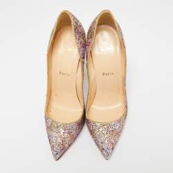 مملوكة مسبقًا Christian Louboutin Tri-Color Glitter So Kate Pumps Size 38.5