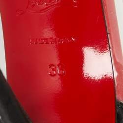 Pre Owned Christian Louboutin Black Satin and PVC Bollywood Boulevard Pumps Size 36