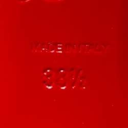 Pre Owned حذاء كعب عالي كريستيان لوبوتان ديورسيما دينتيل جلد ودانتيل أسود مقاس 38.5